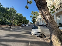 Street in front of flat