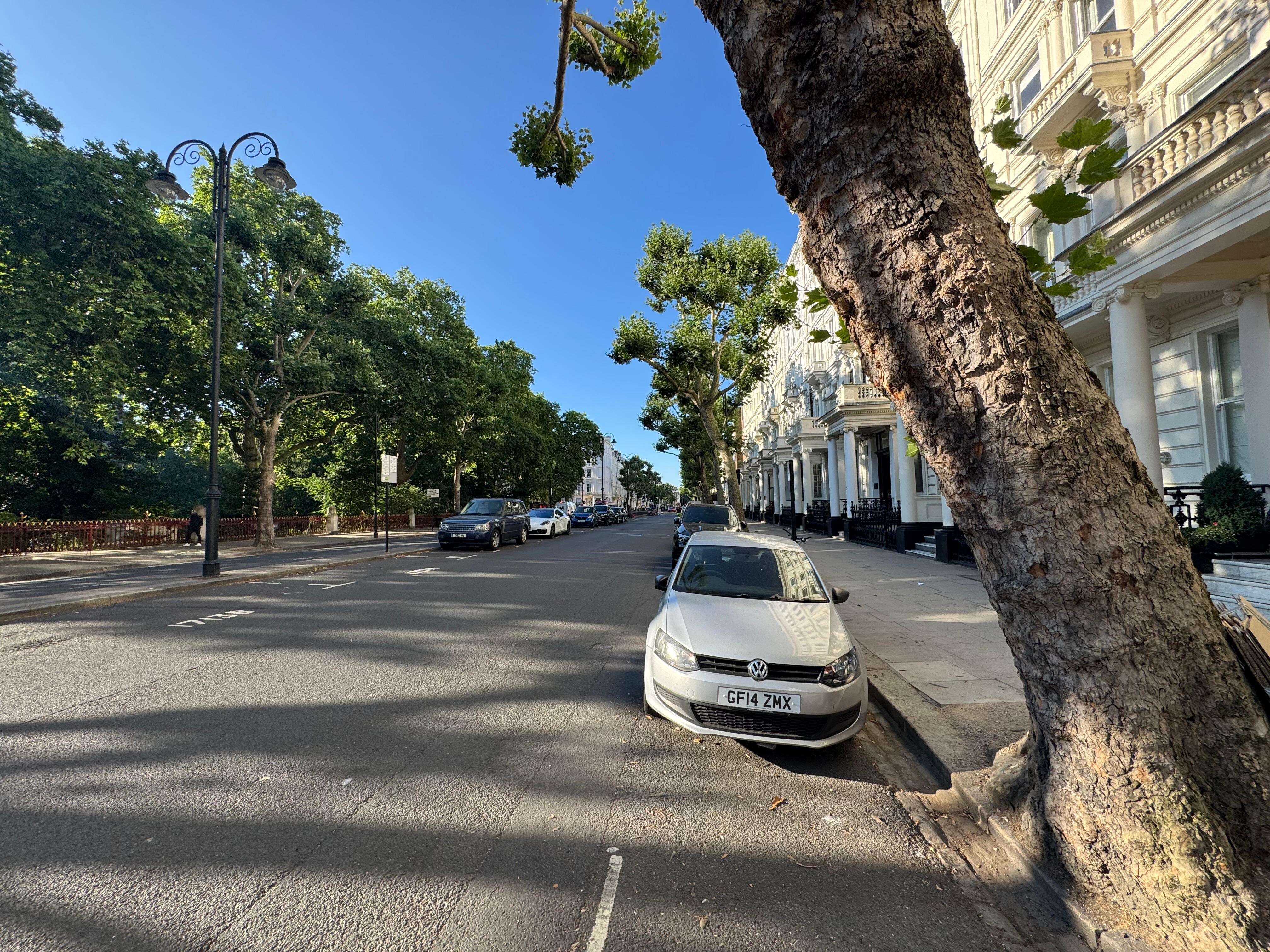 Street in front of flat