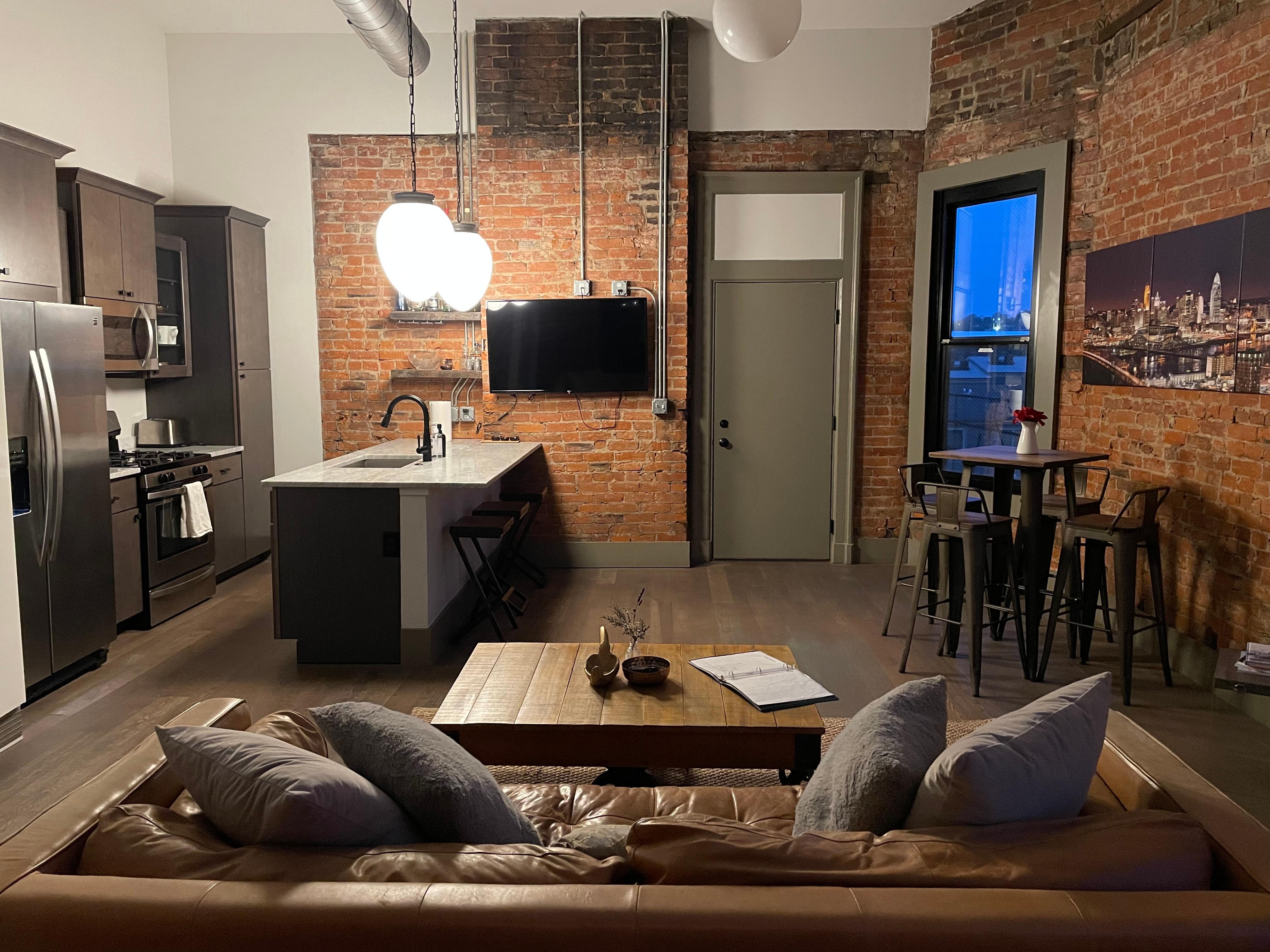 Living room and kitchen