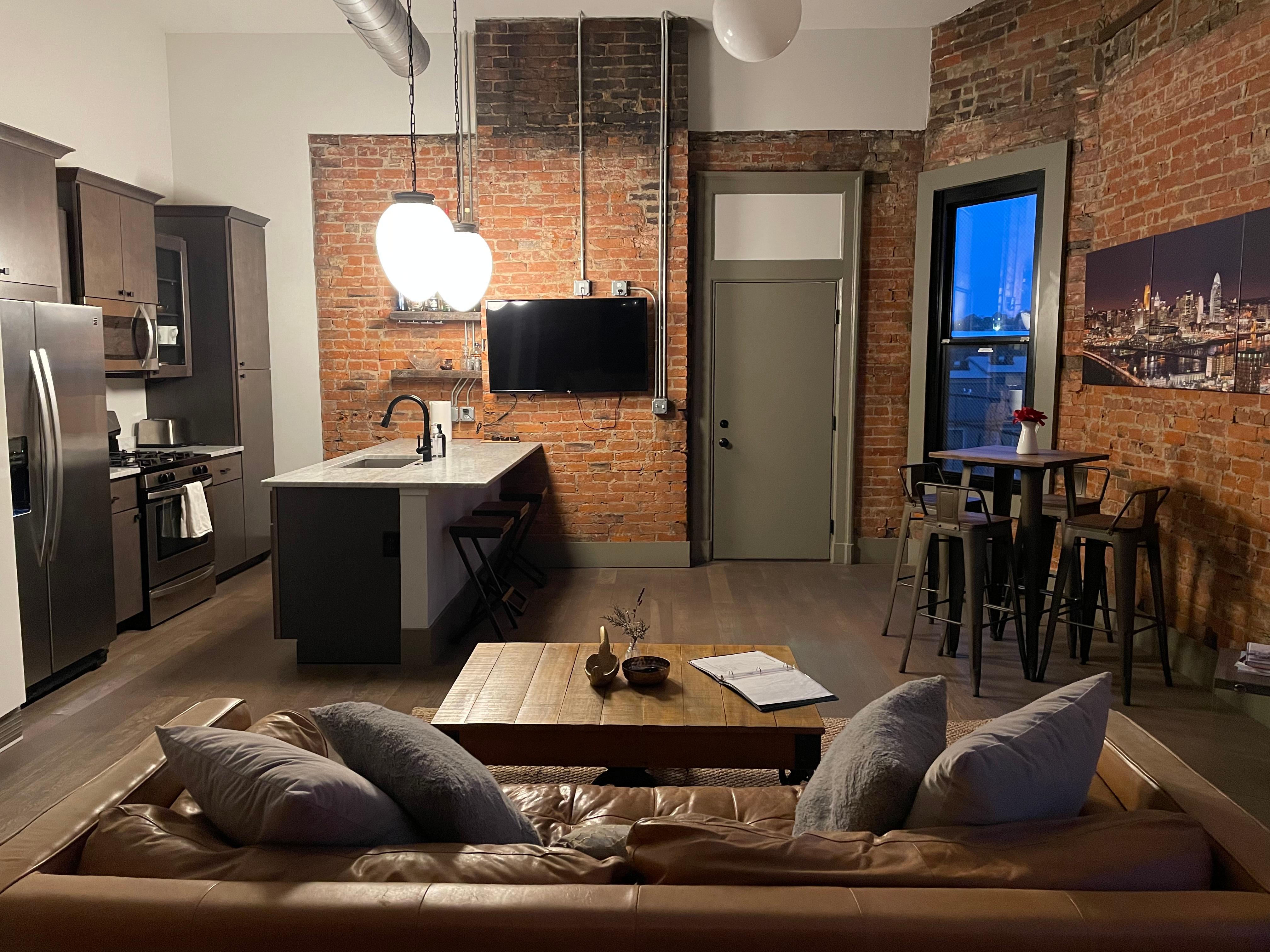 Living room and kitchen