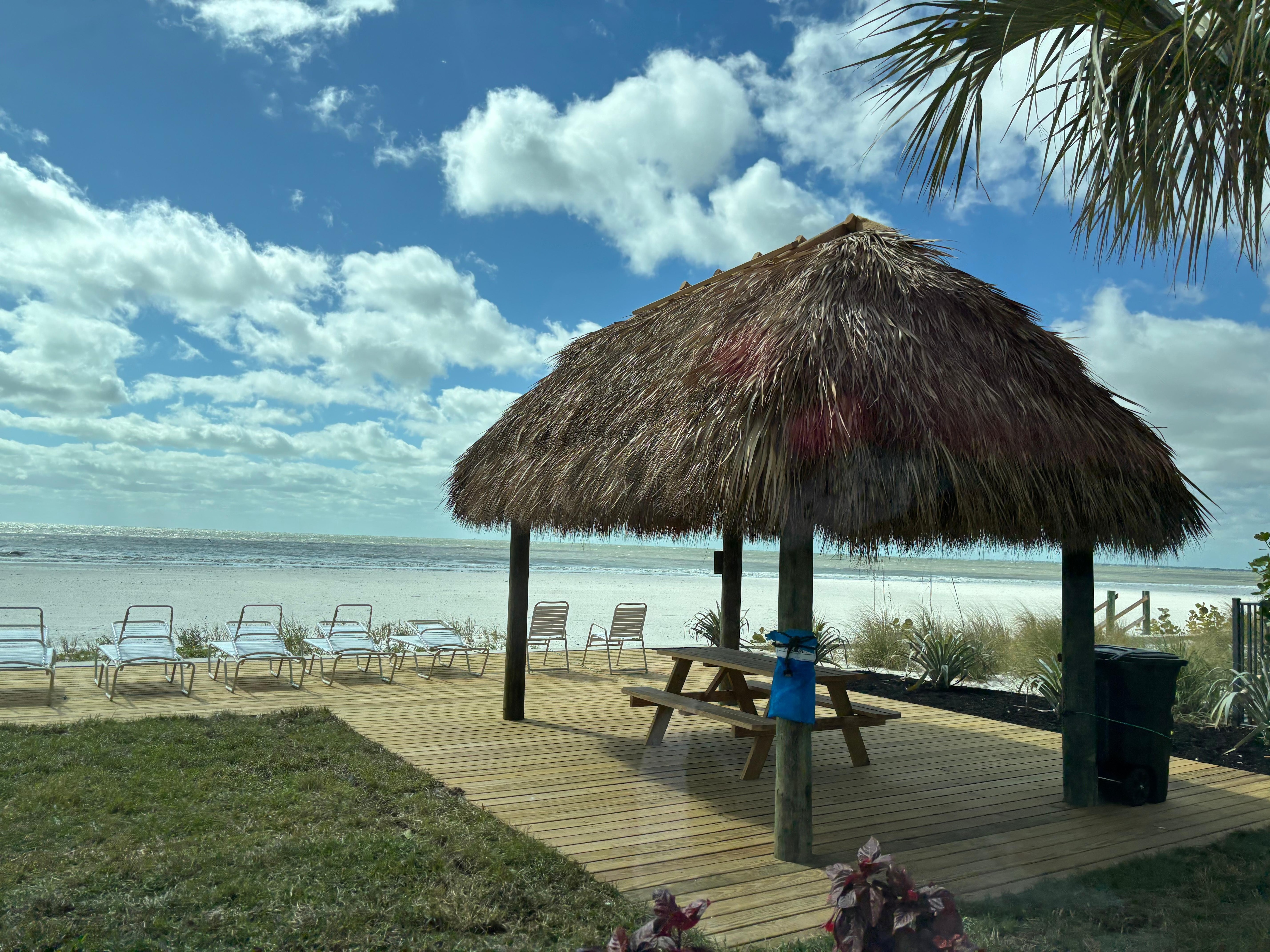 Awesome seating area right on the beach
