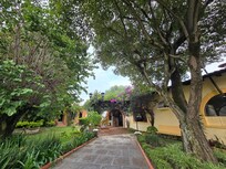 Caminando entre. Los bungalows