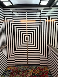 Inside the elevator