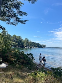 Morning at the shore in front of the house