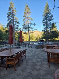 Sandy's Pub outdoor seating in the complex