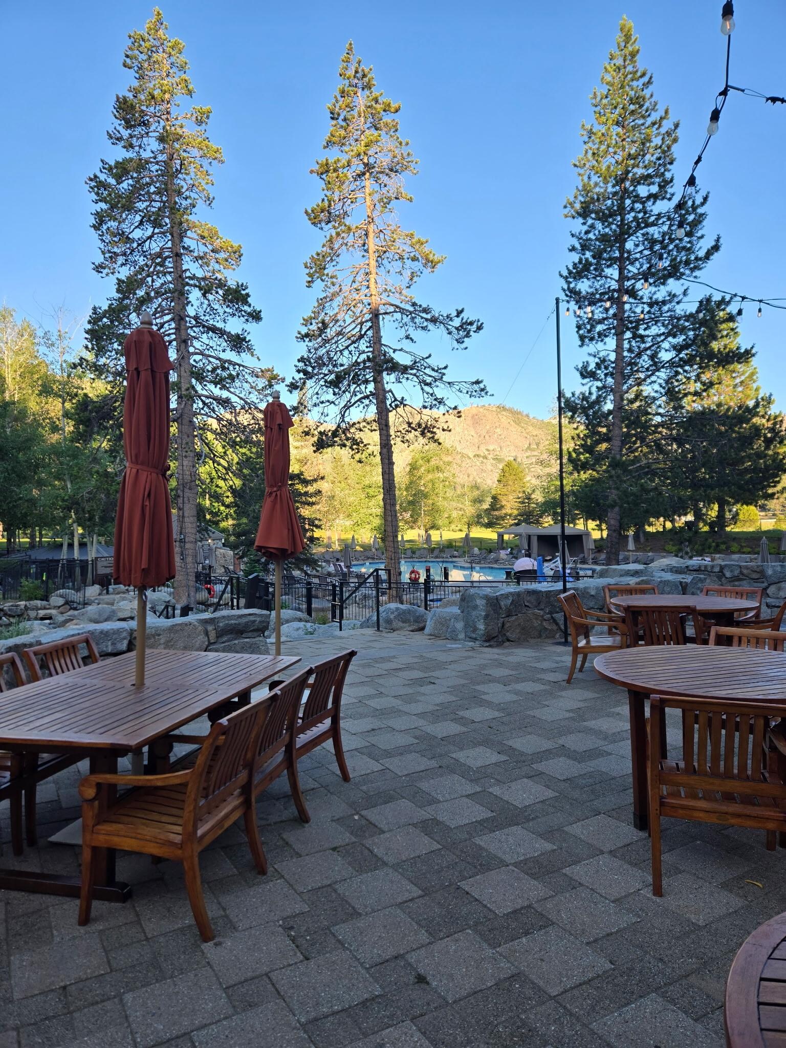 Sandy's Pub outdoor seating in the complex