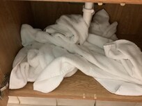 Towels under sink