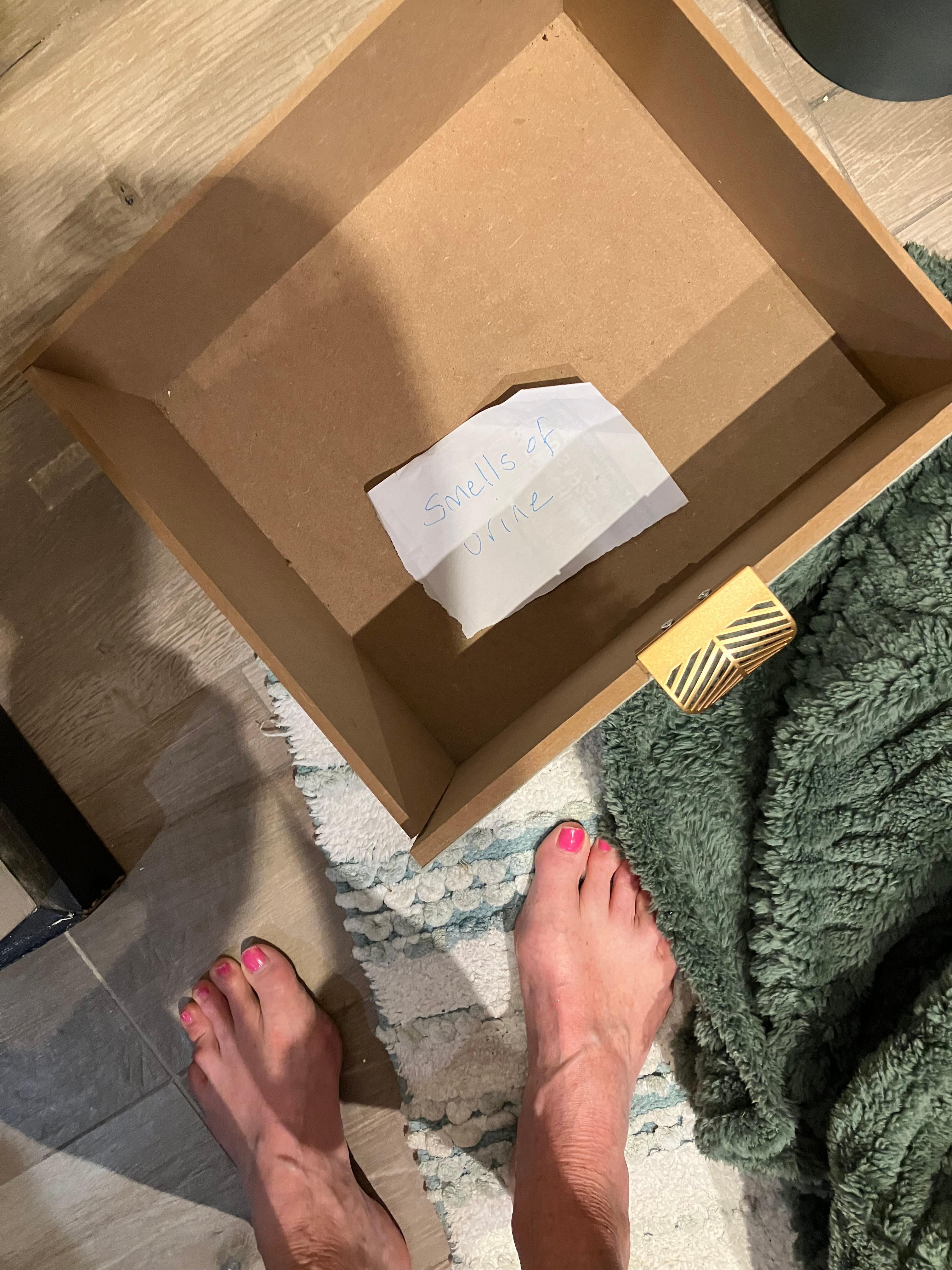 Urine smelling bedside drawer