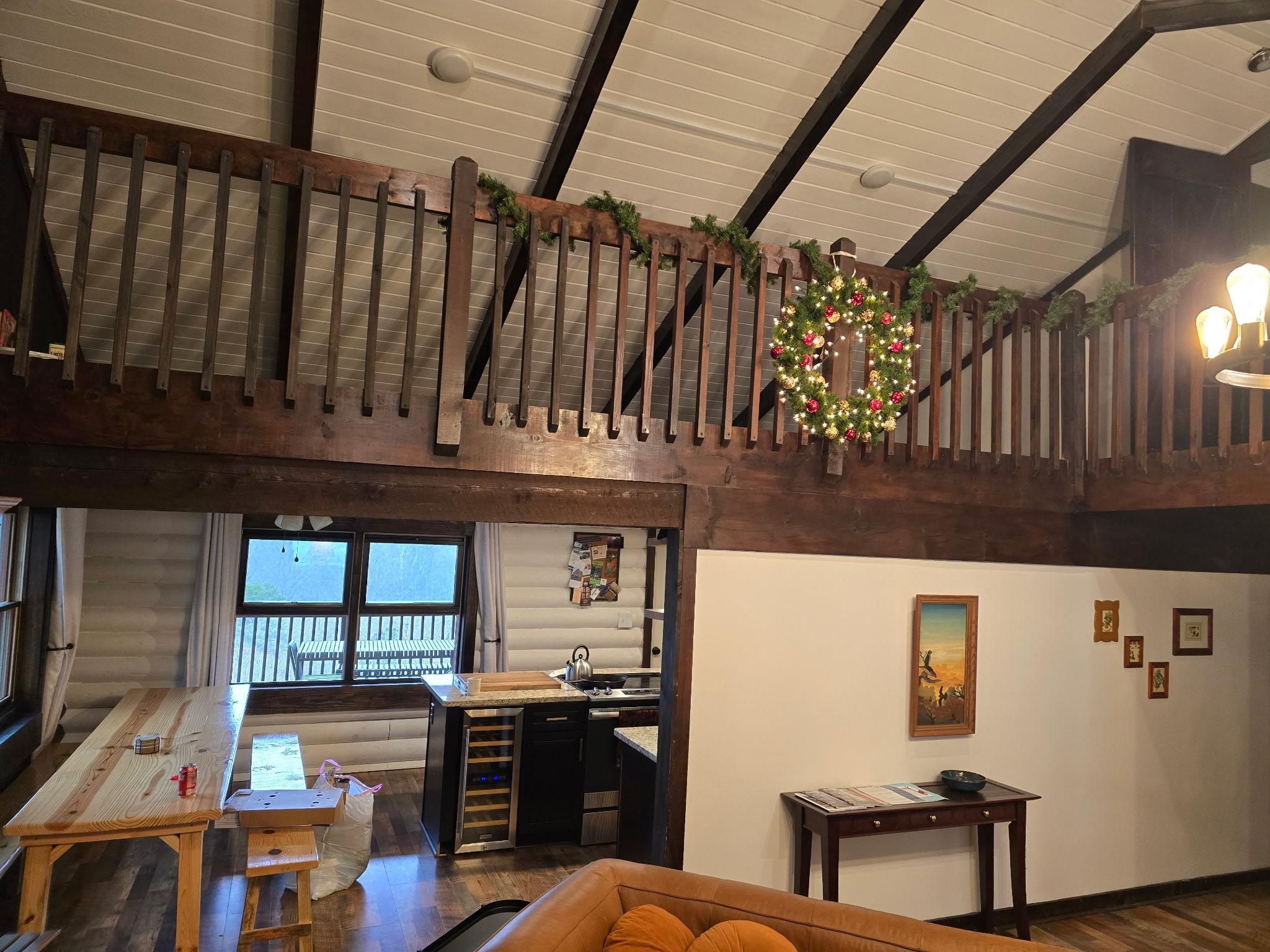 Christmas Wreath lite up when we got there