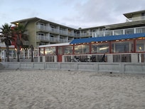View of Surfer Beach Hotel from Beach.