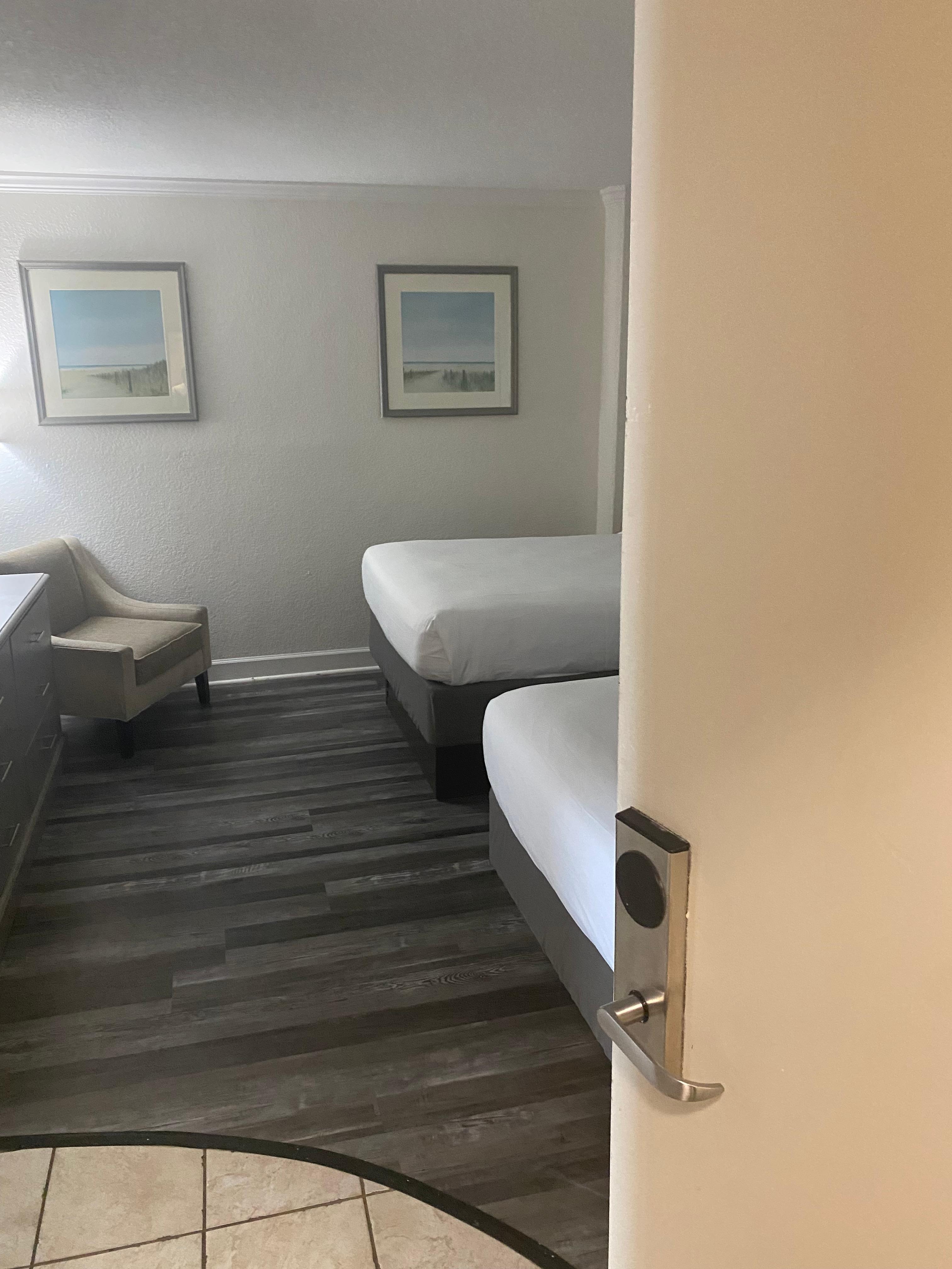 Bed is inches from the door