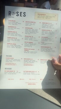 Roses menu