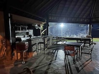 The Beach Club's bar at night and the closed 2nd restaurant, which should specialise in chargrilled meats