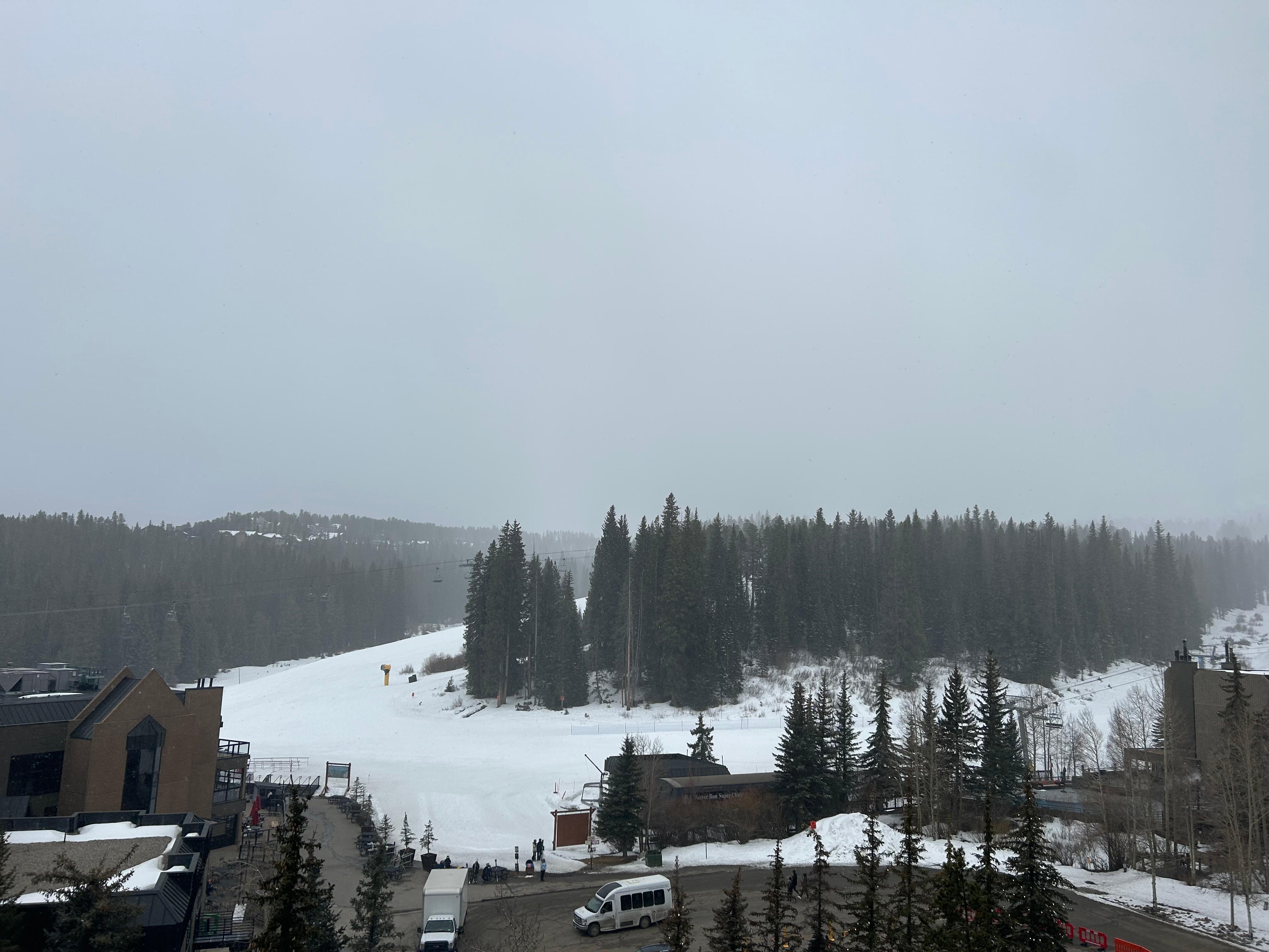 View from our balcony to the Beaver Run Super Chair just across the street. 