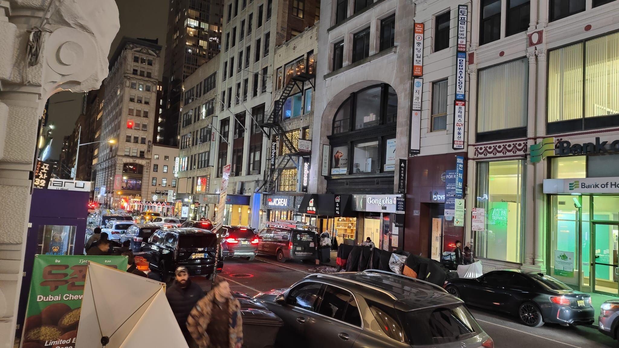 Looking out from the front of the hotel to the left