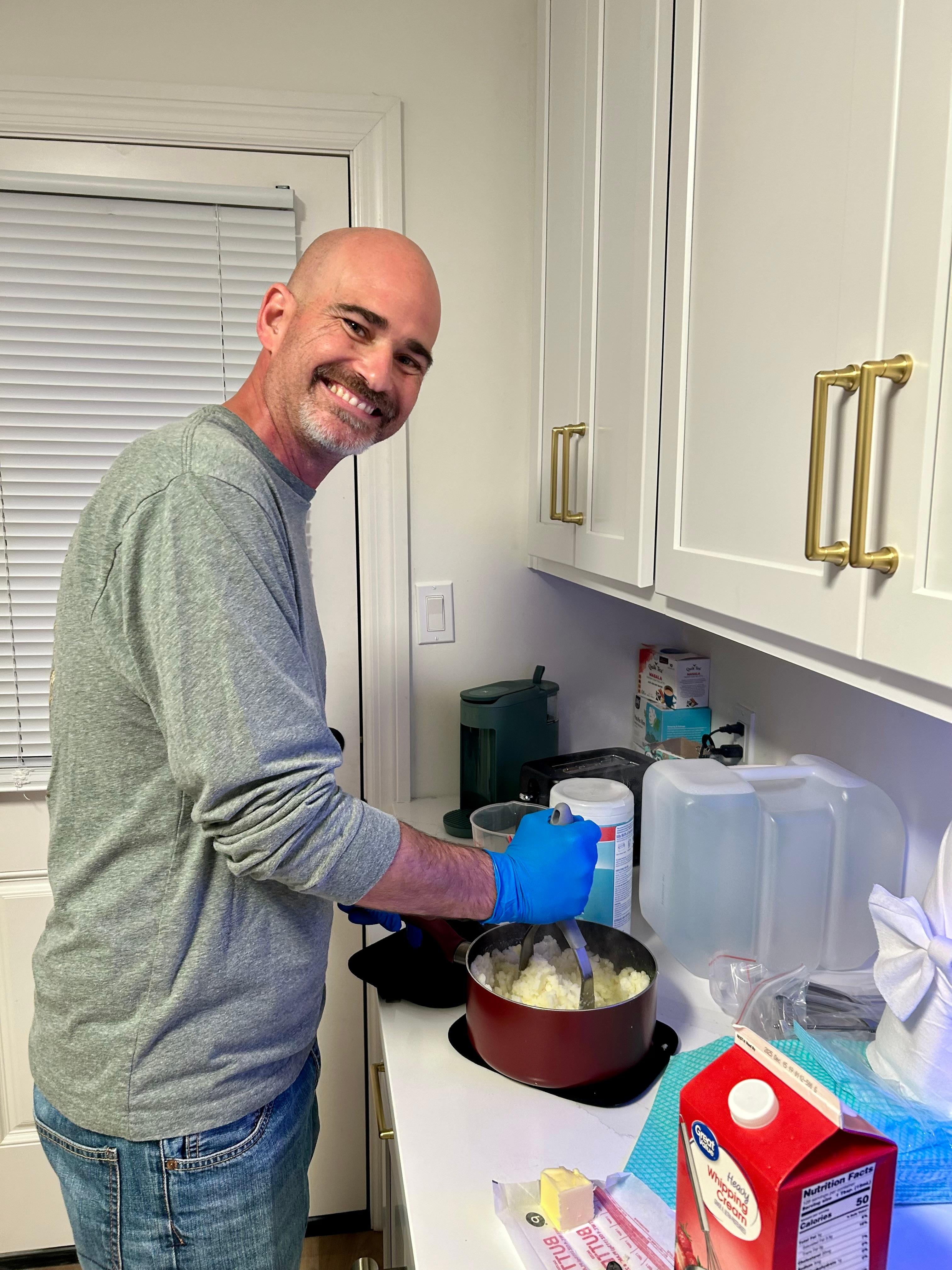 While my husband was in the hospital all he wanted to do was get his new heart and get in the kitchen to cook, he enjoyed cooking all his meals while recovering in this beautiful kitchen.