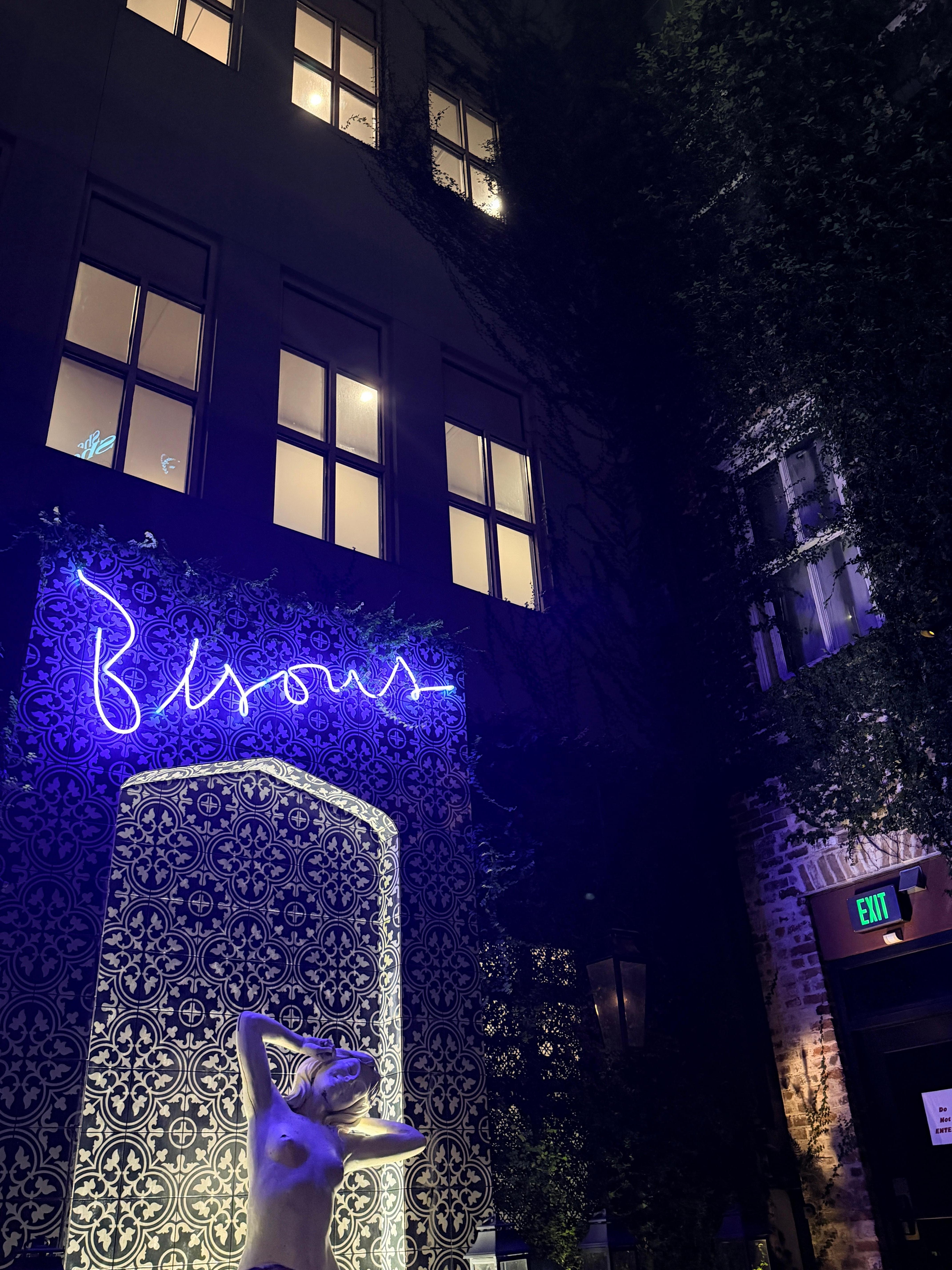 Outside terrace at night 