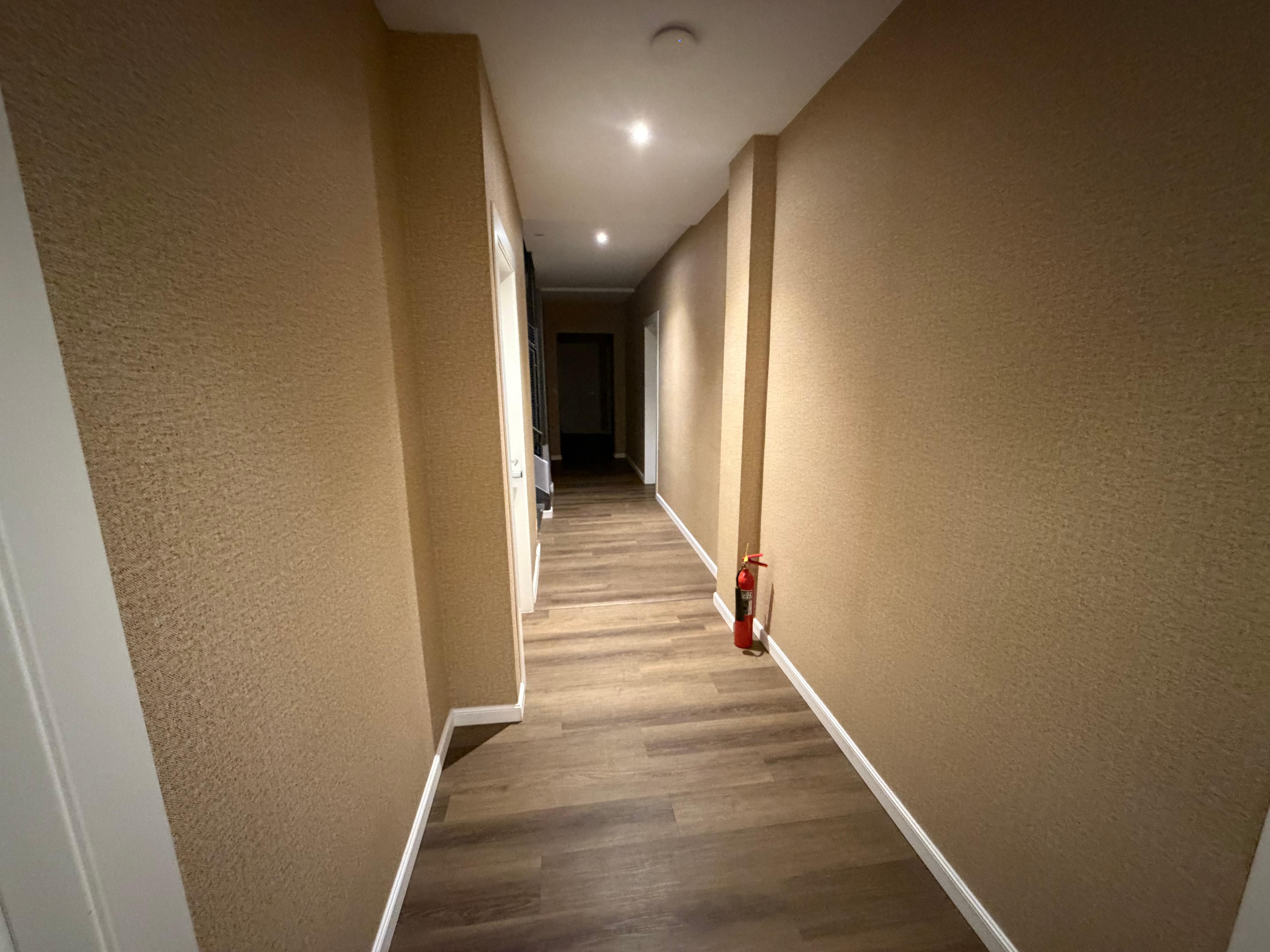 Clean, Well-lit hallways. 