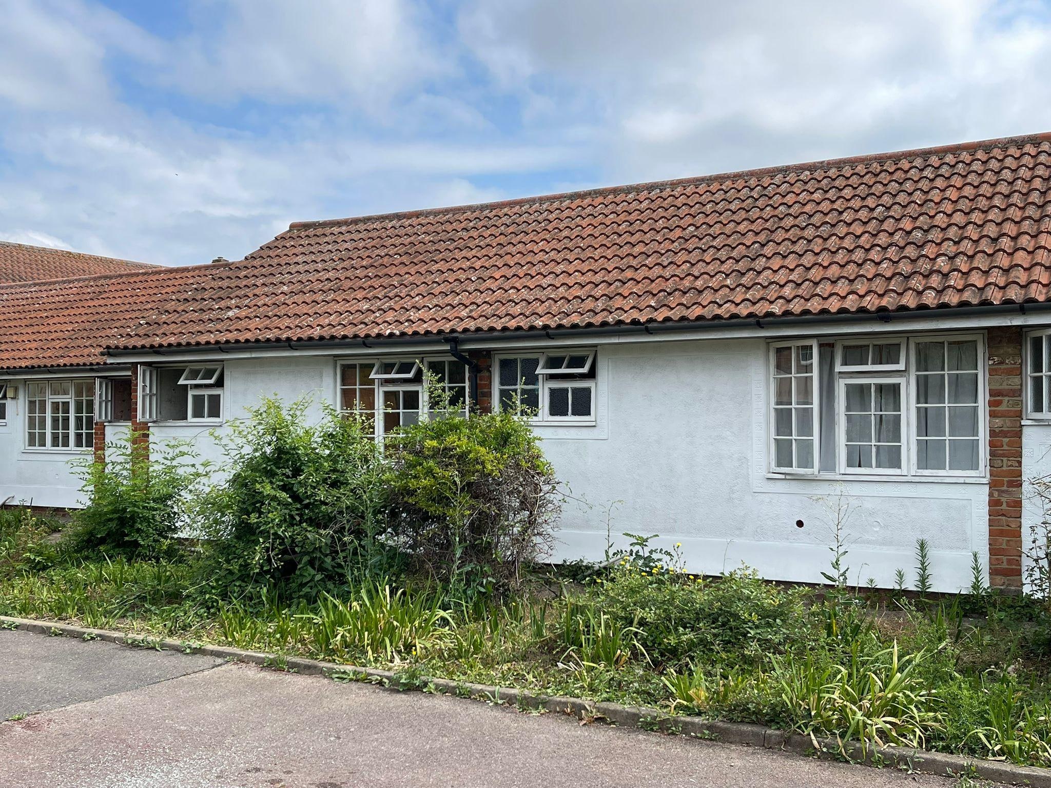Derelict rooms facing the car park