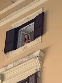 This is from the street, watch out for chairs near the window if you have little ones!