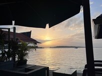 View from restaurant at breakfast.