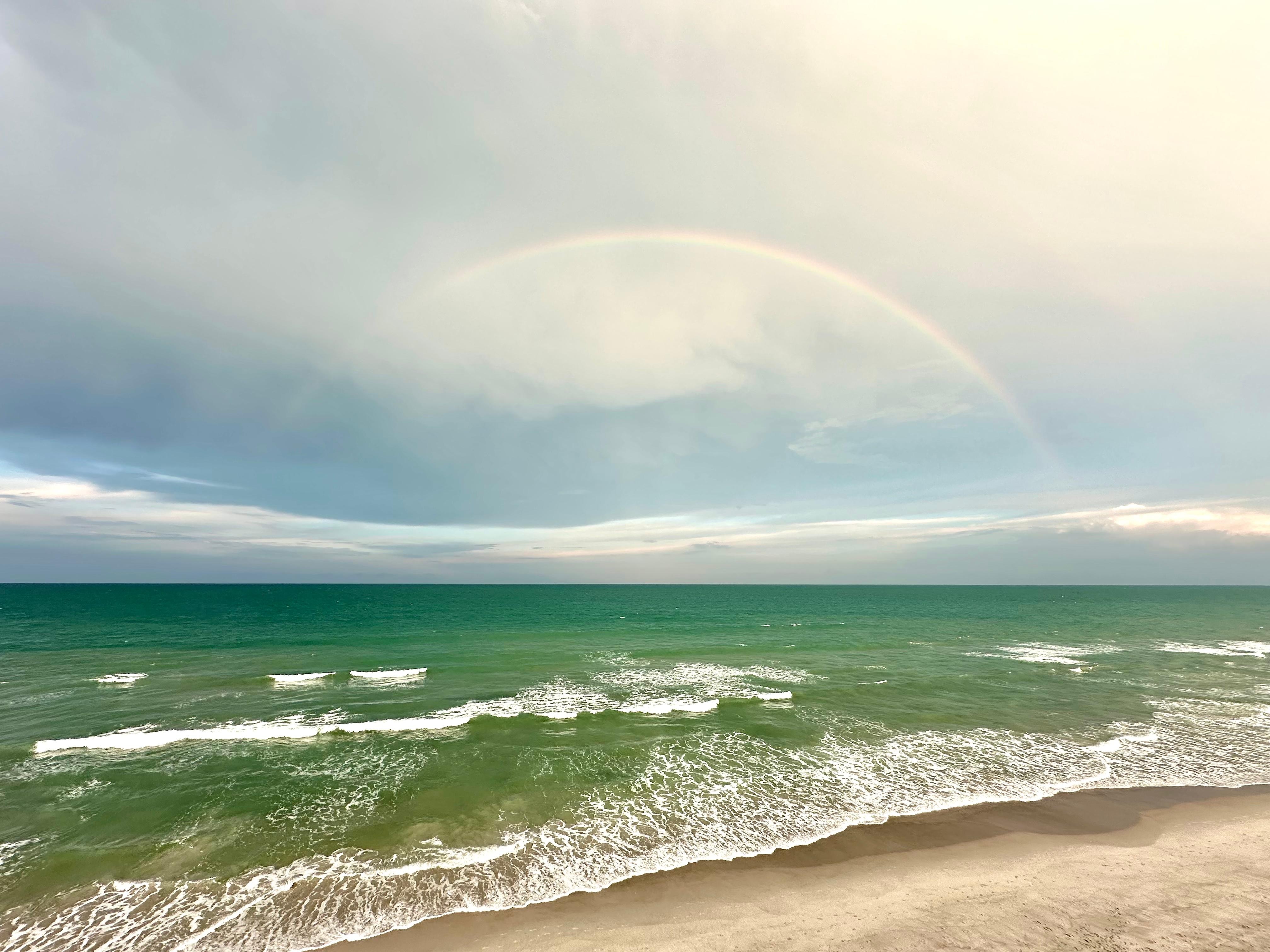 View from the balcony, complete with rainbow!