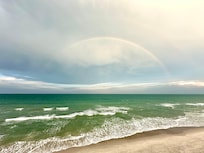 View from the balcony, complete with rainbow!