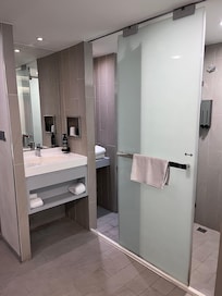 トイレとシャワーの扉は一枚でスライド式