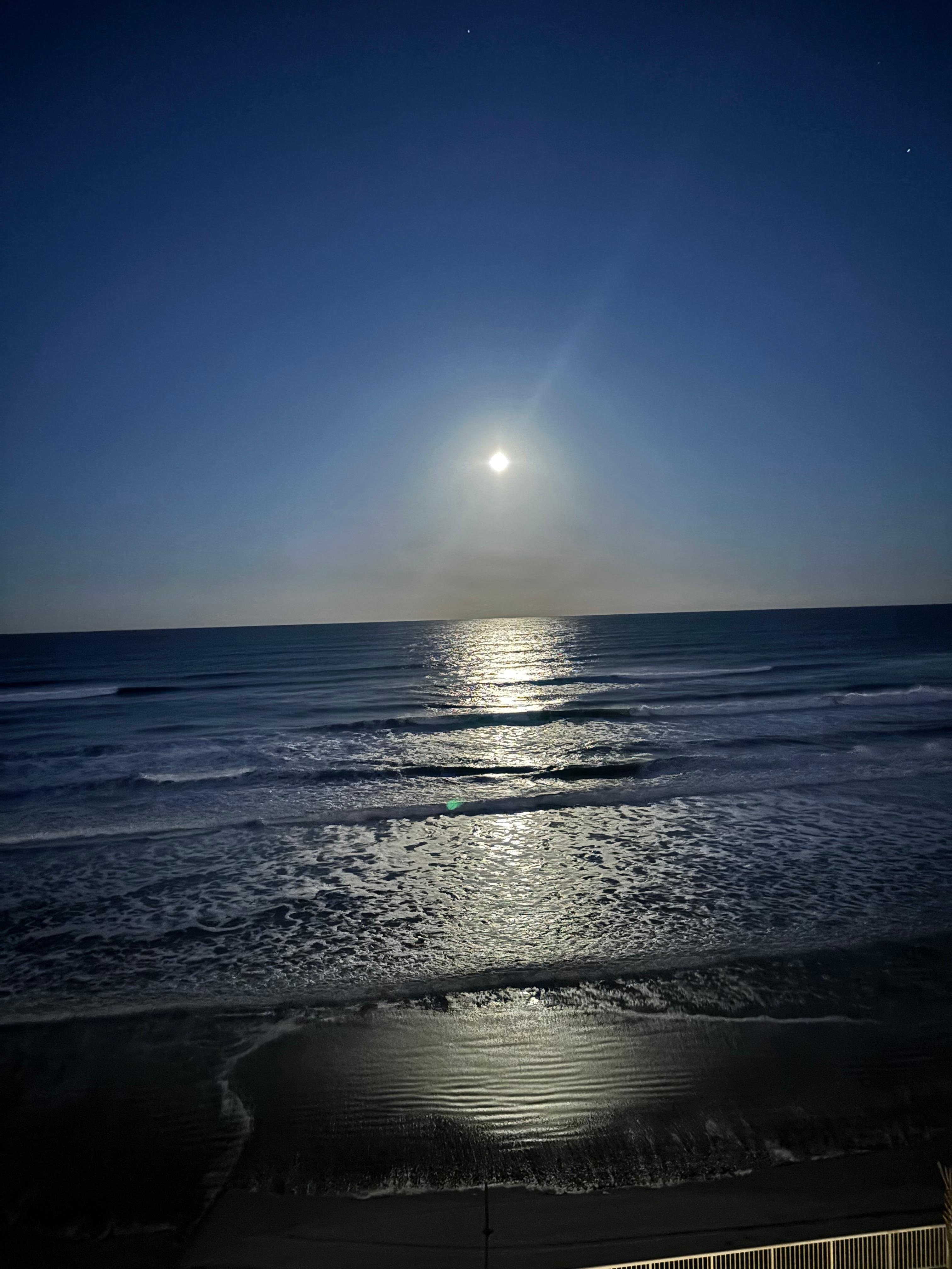 Loved seeing the moon over the ocean from the balcony!  