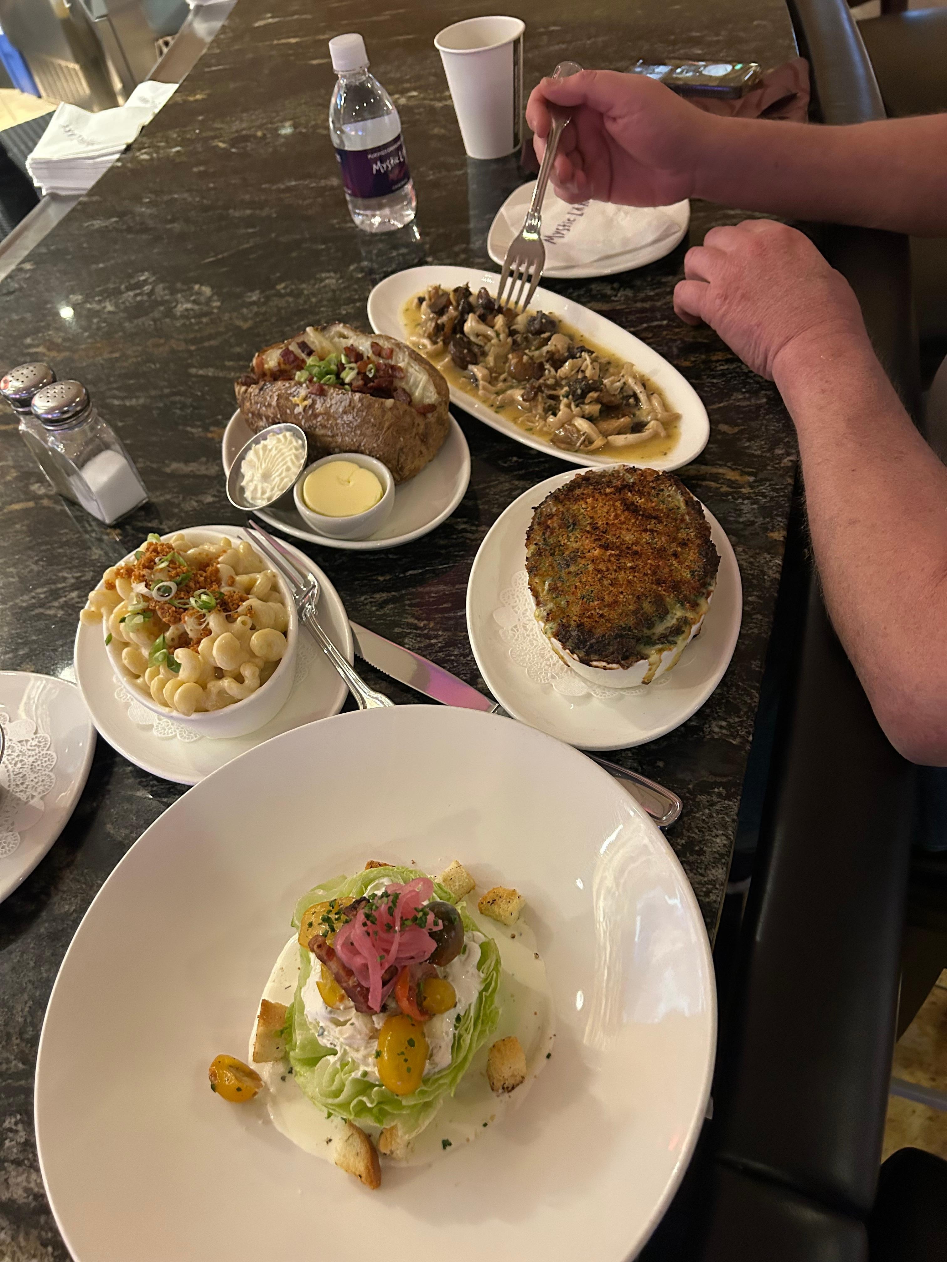 Some choices from the Steakhouse eaten at the Bar  