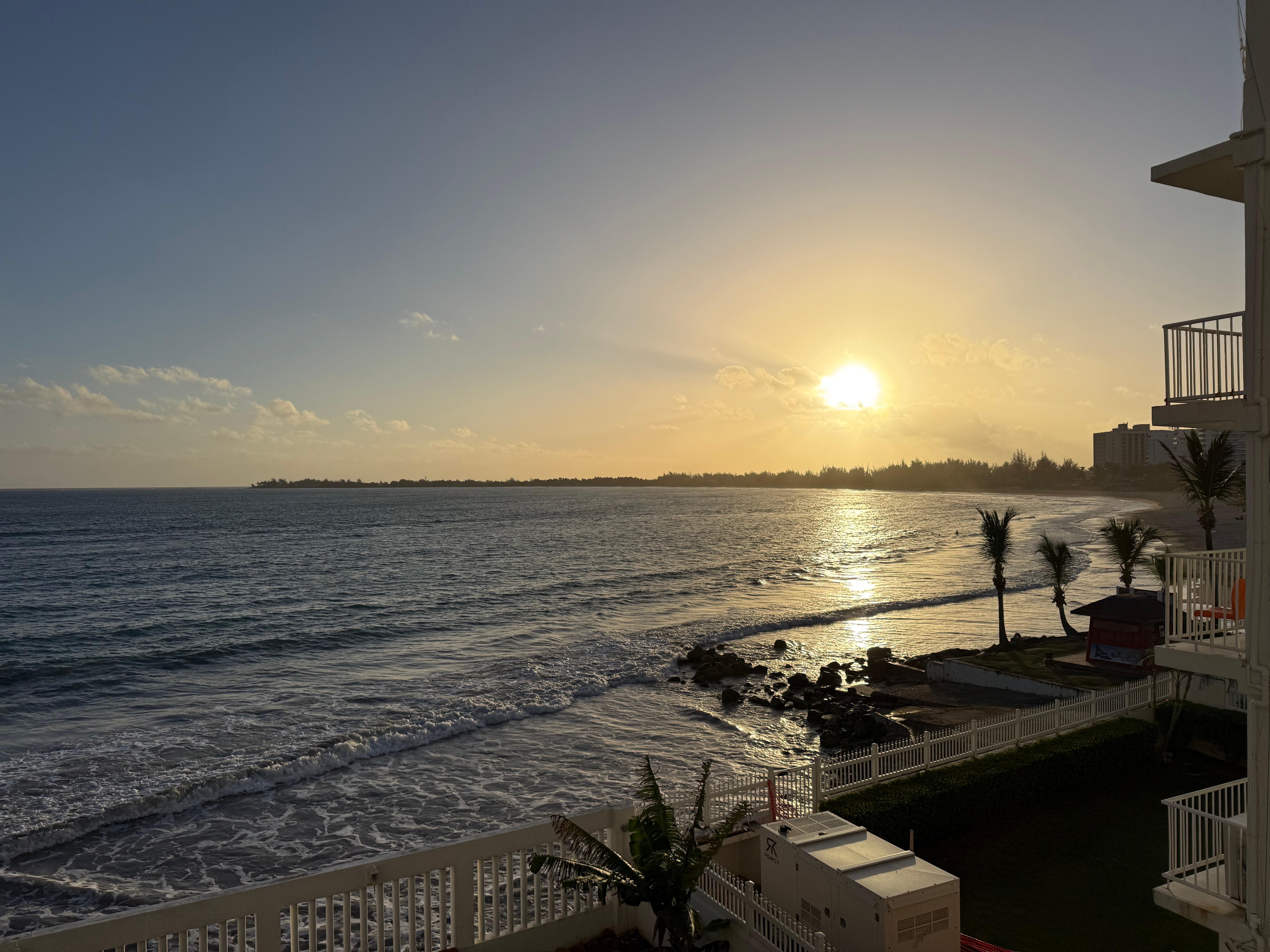 Sunset from the balcony of the condo. 