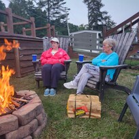 Enjoying the firepit.