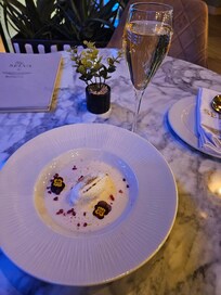 Drink and dessert at the Skybar