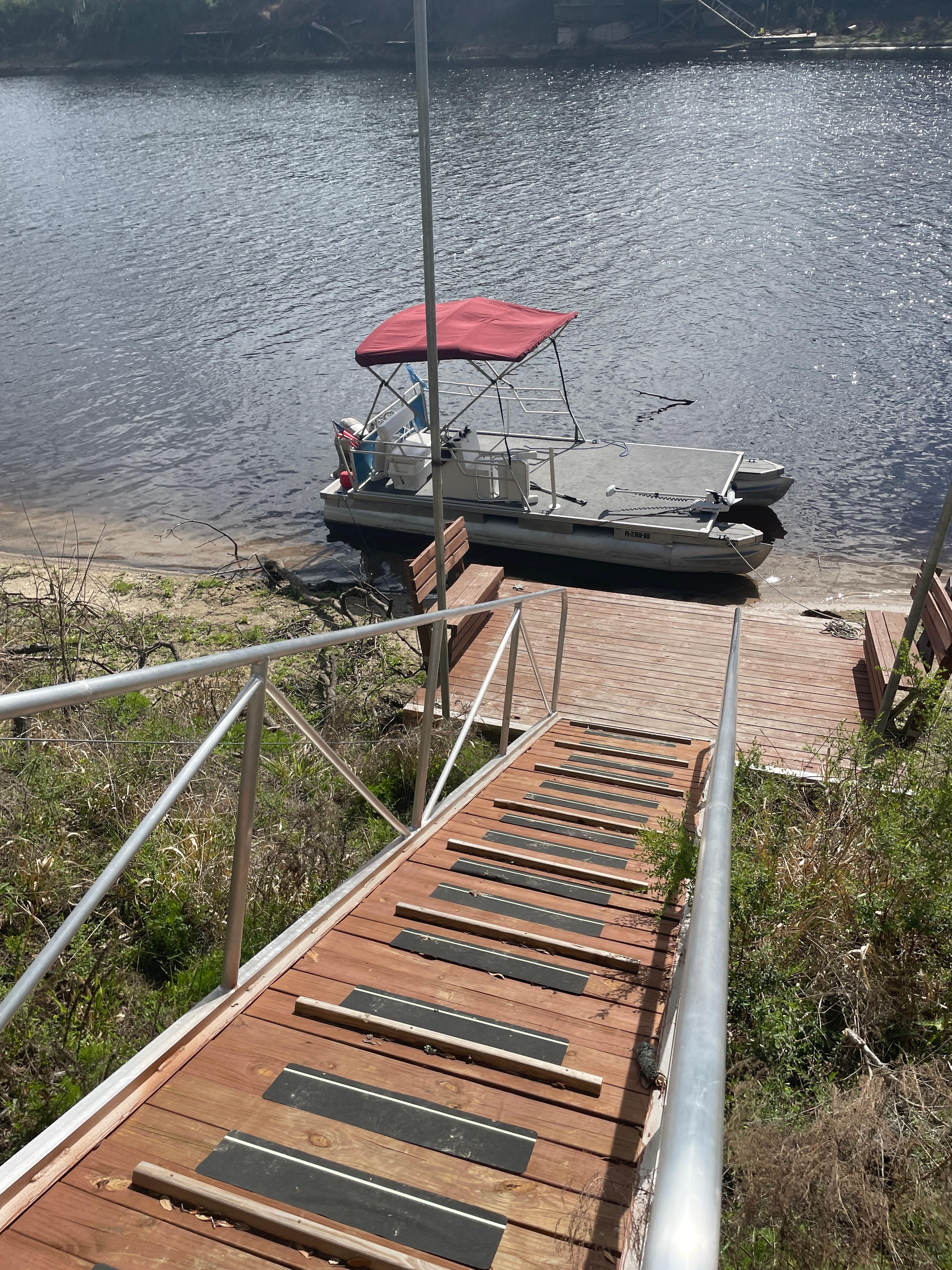 The river was low but we could still tie up. 