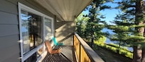 The balcony of our room at the Pinedale Inn.