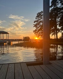 View from the dock at sunset.