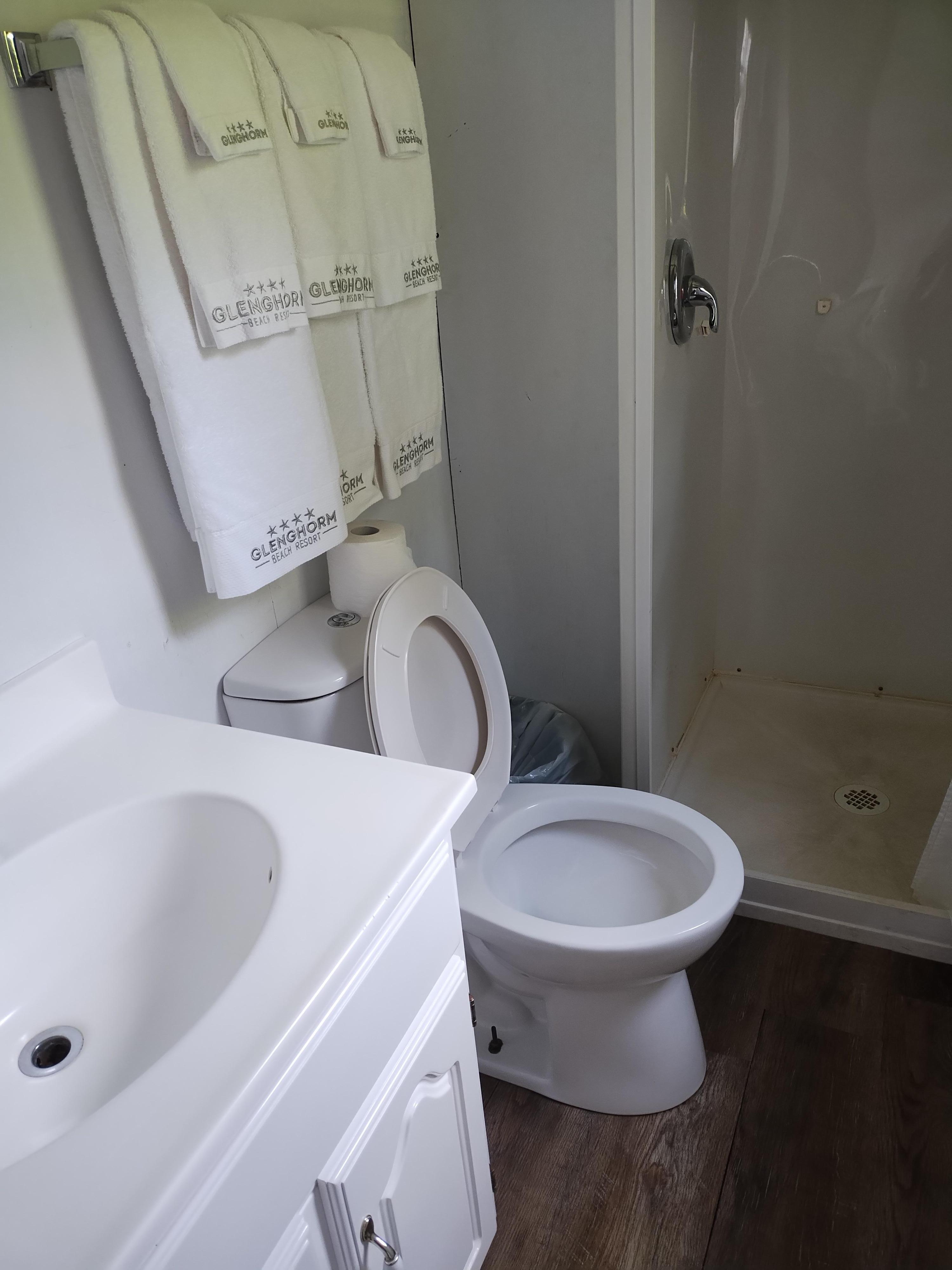 Very small, shower needs help.