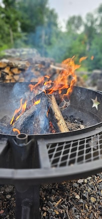 Campfire by the cabin