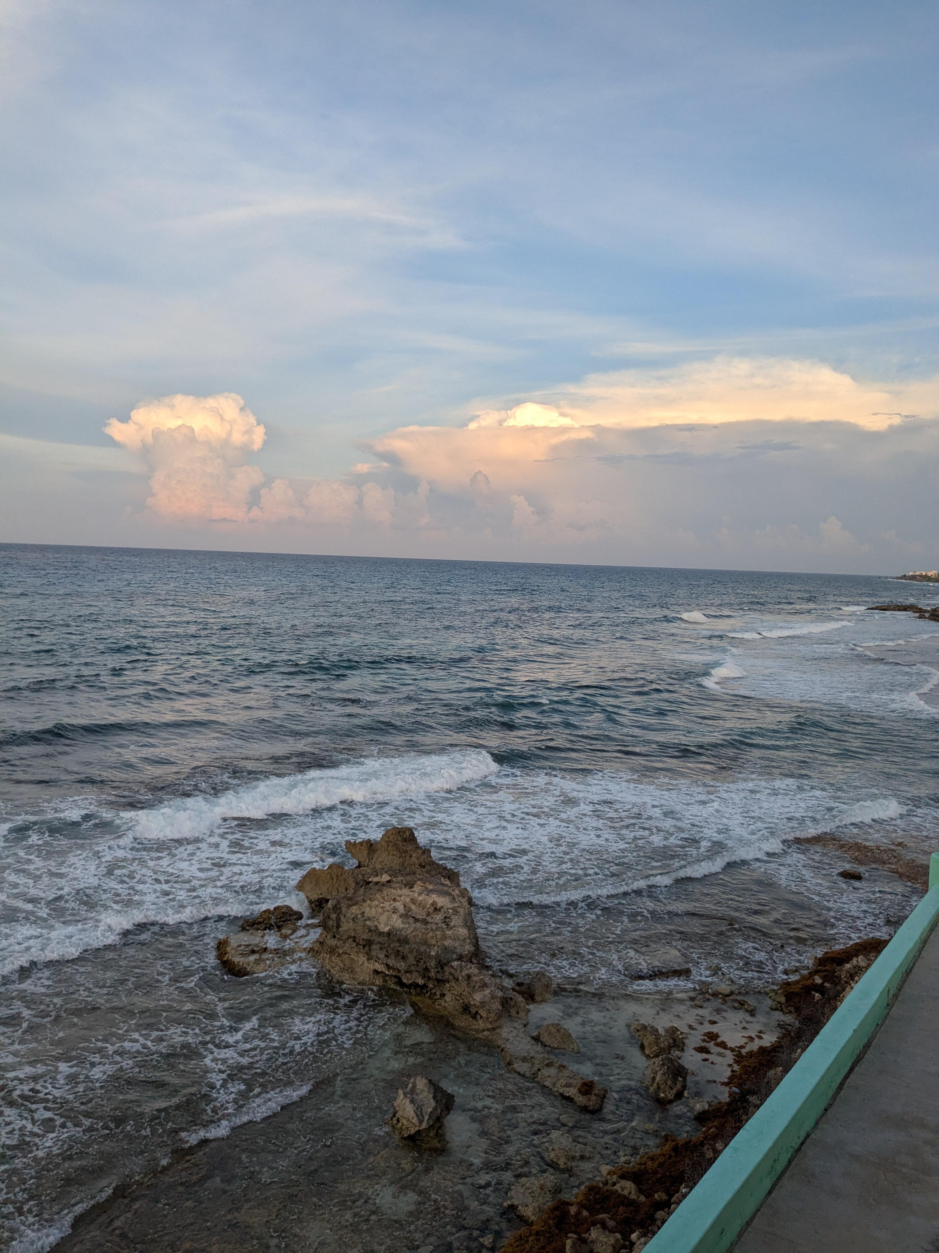From my balcony. Be sure to get a room with an ocean view on one of the upper floors. Warning: no elevator.