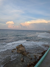 From my balcony. Be sure to get a room with an ocean view on one of the upper floors. Warning: no elevator.