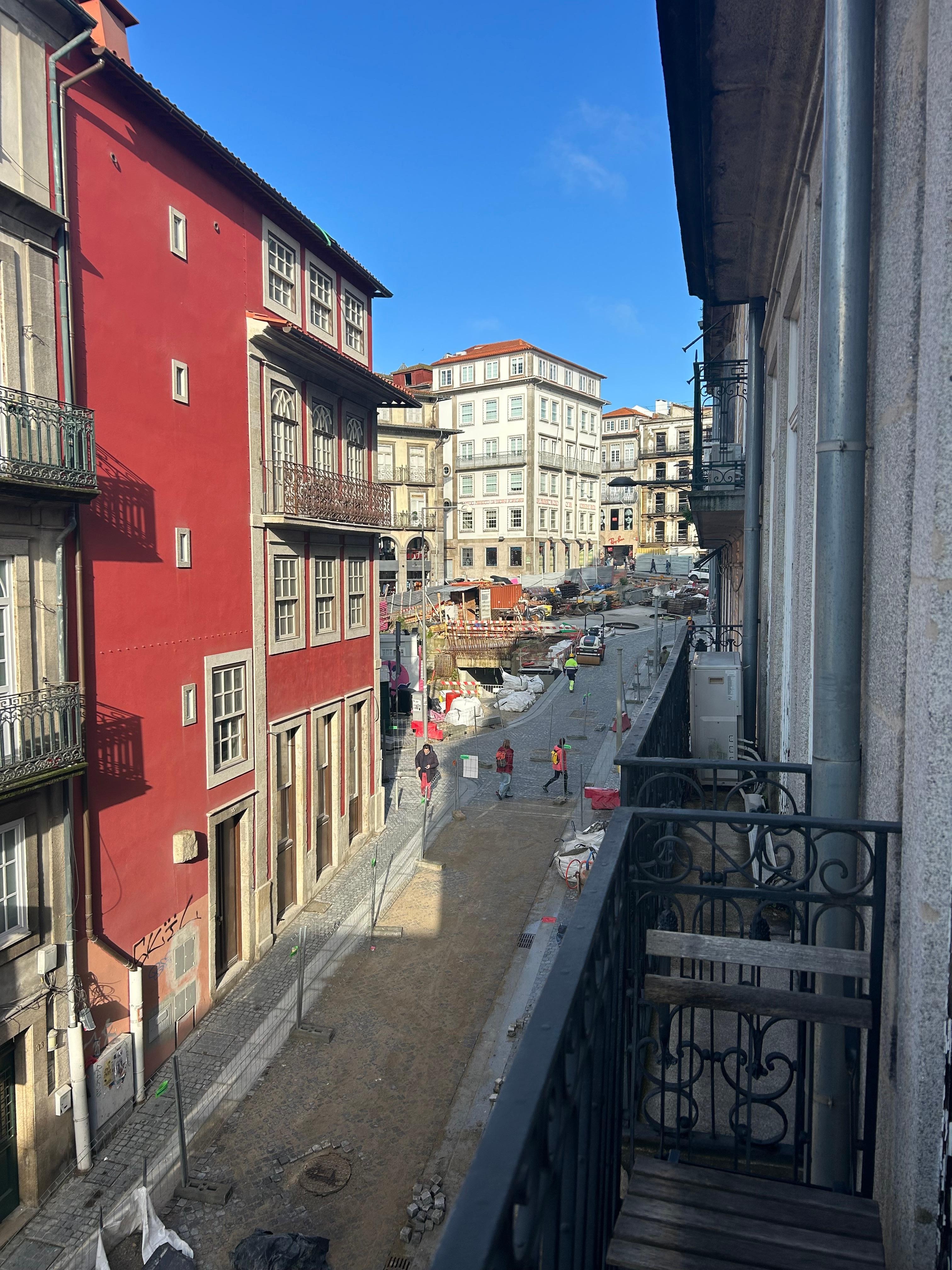 Looking up the street towards the town