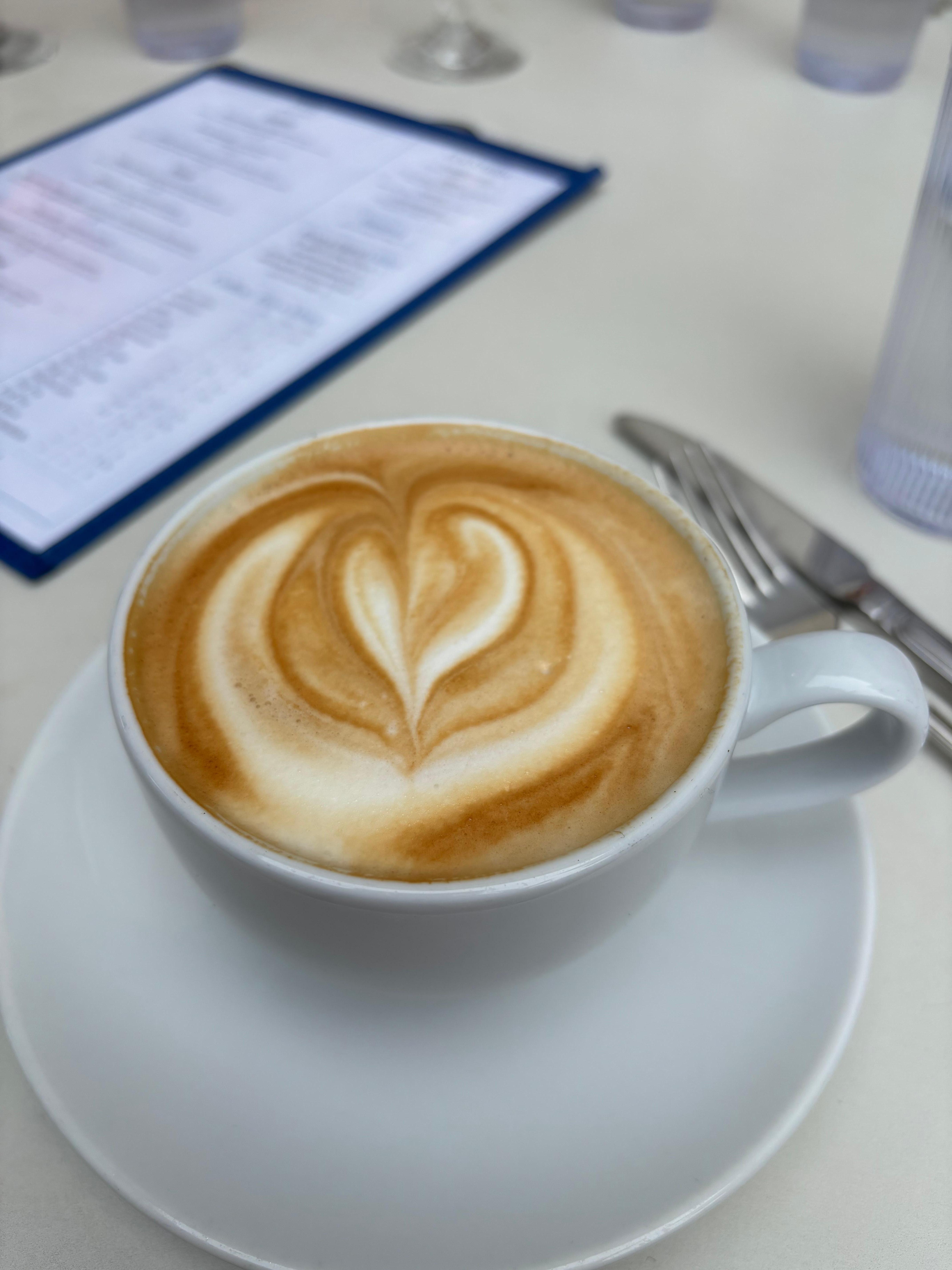Breve latte at the market