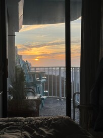 Watching the sunrise from the master bedroom.