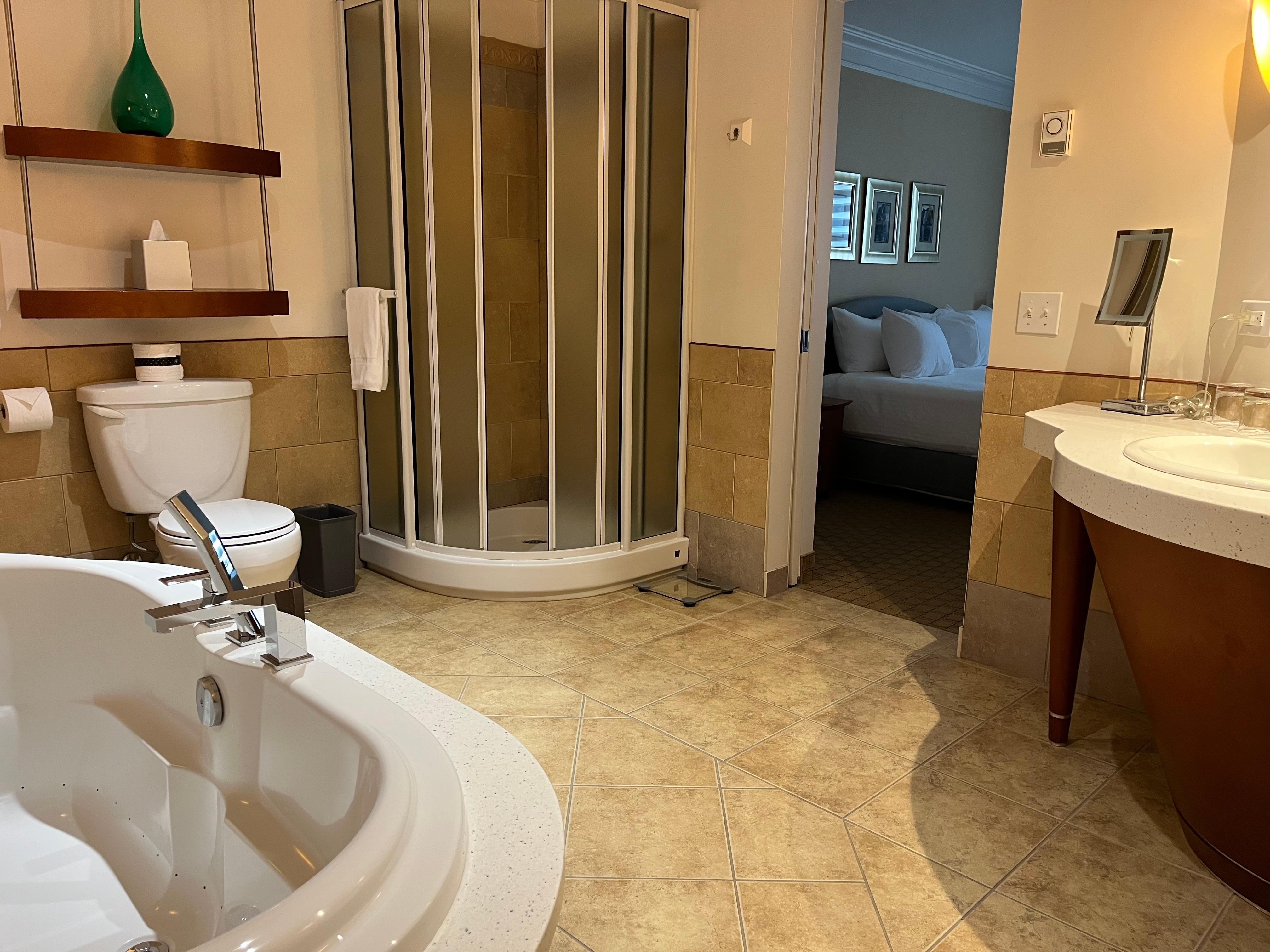 Salle de bain avec baignoire à remous