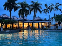 Poolside looking back at Island 619 (resort dining)