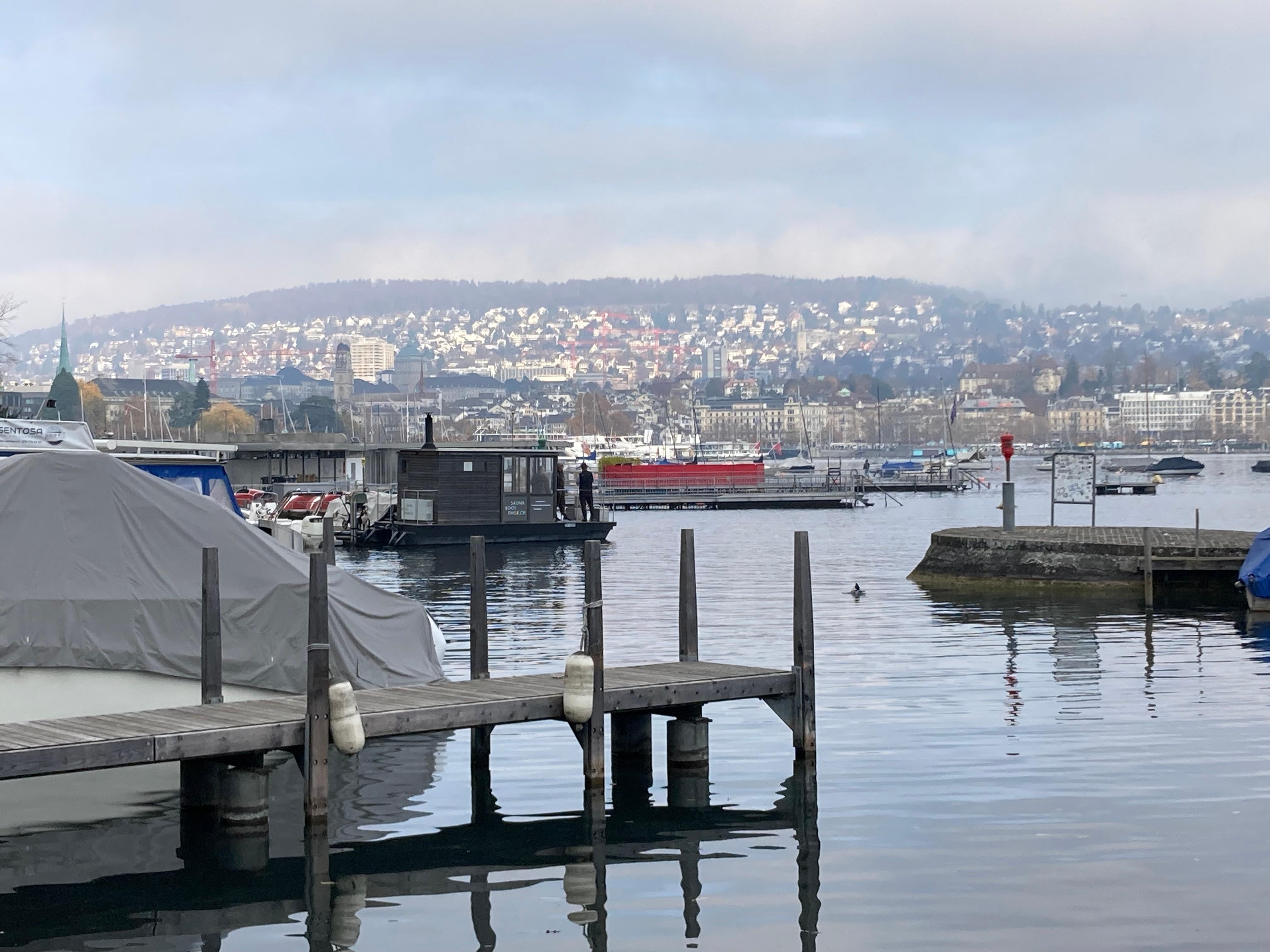 Looking out from the quayside on the Silver Coast side of the lake 