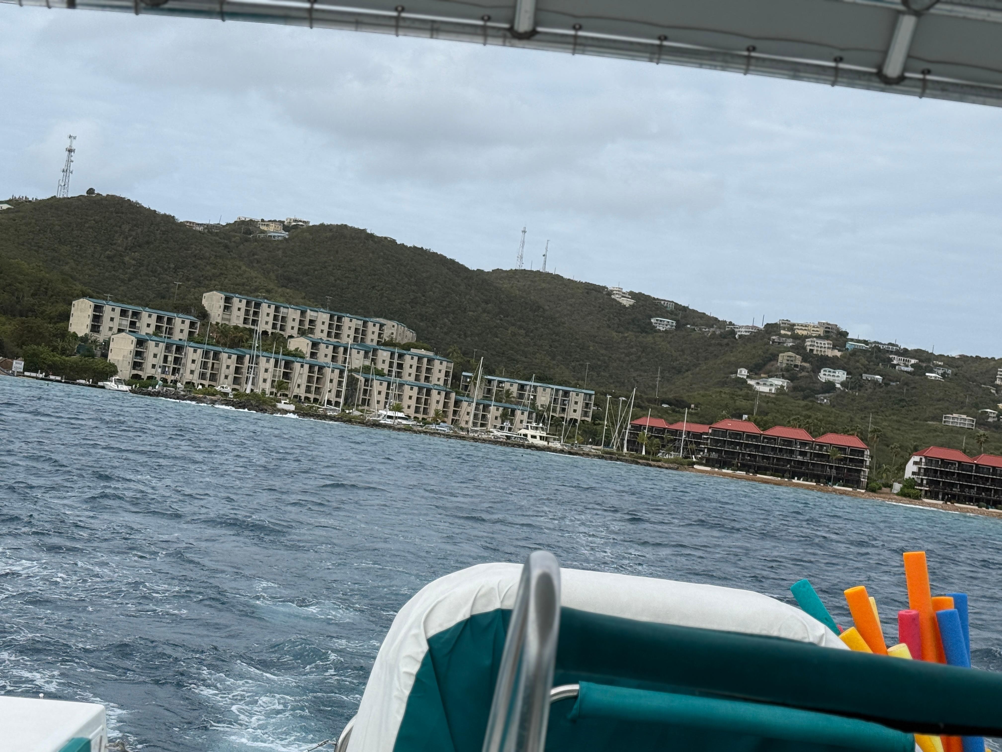 View of the condos on our snorkel tour return.