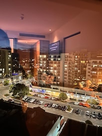 View from window of urban room