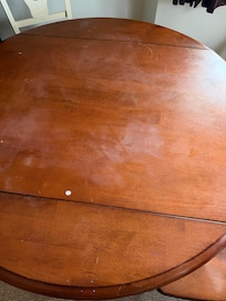 Kitchen table (manager cleaned it later and most stains were gone)