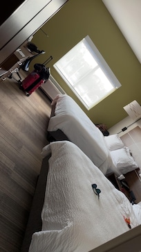 Comfy beds with plenty of pillows